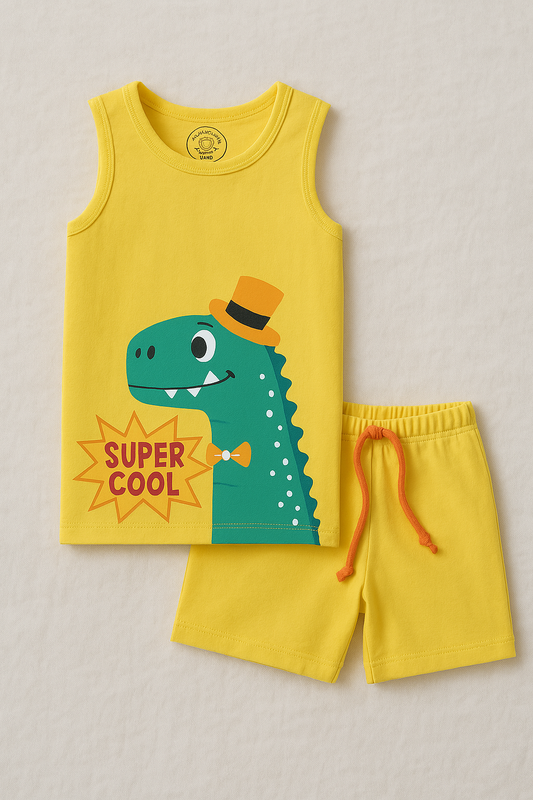 Cool dino dude Kids Tank Top with Shorts