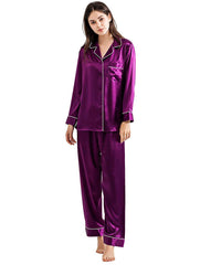 Violet Silk Pajamas -