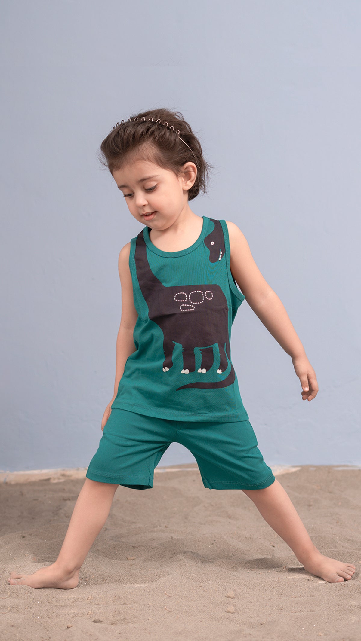 Hanging Dinosaur Kids Tank Top with Shorts