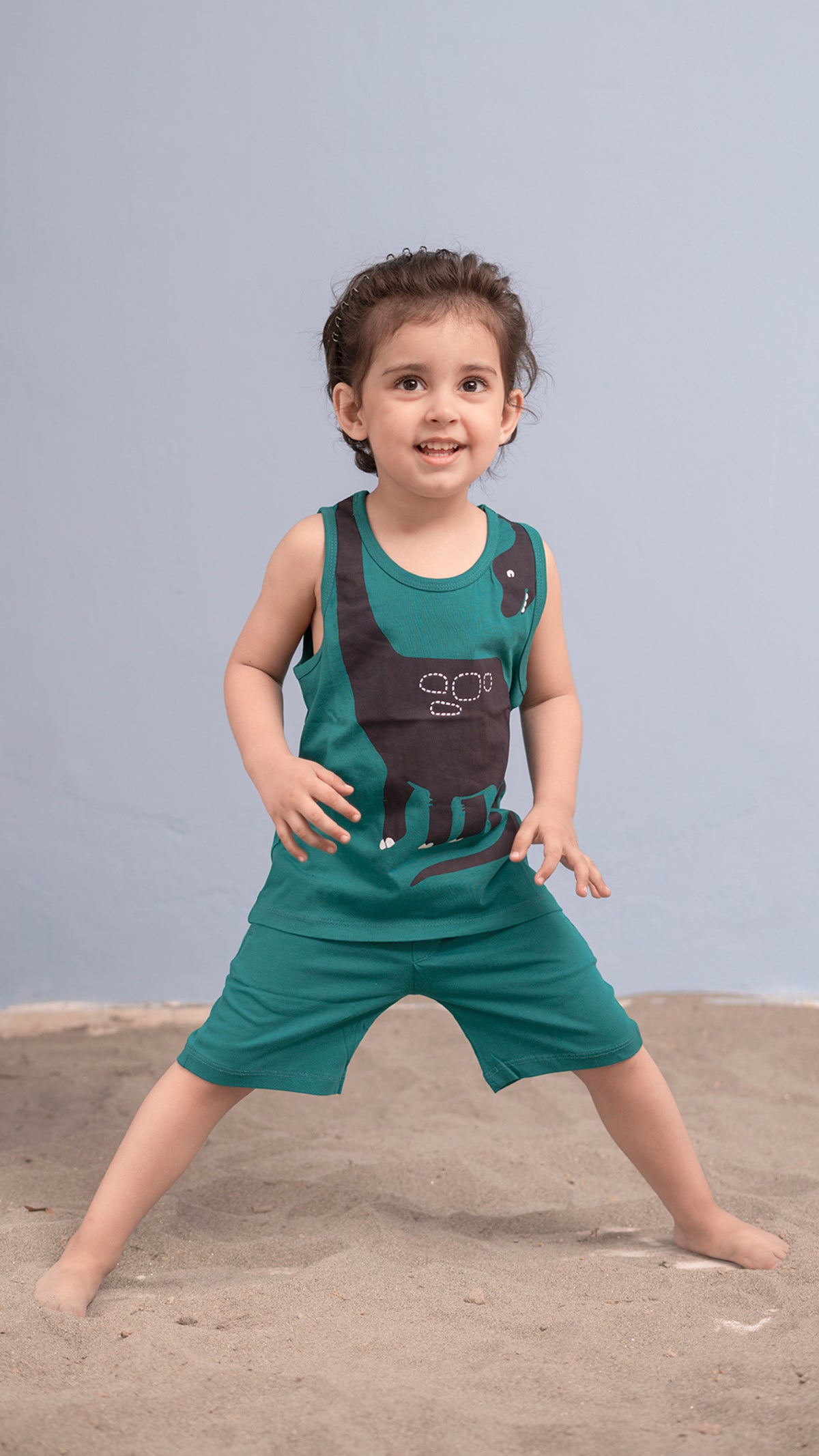 Hanging Dinosaur Kids Tank Top with Shorts