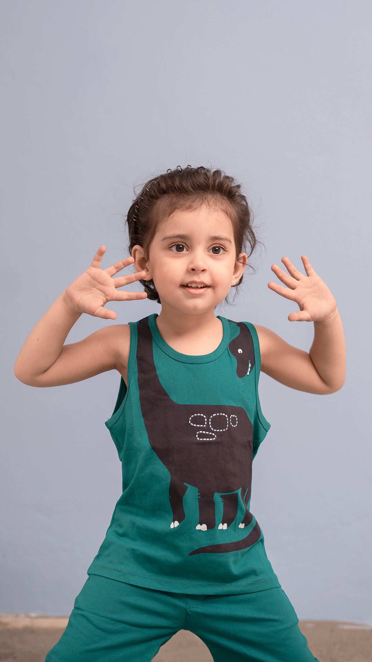 Hanging Dinosaur Kids Tank Top with Shorts