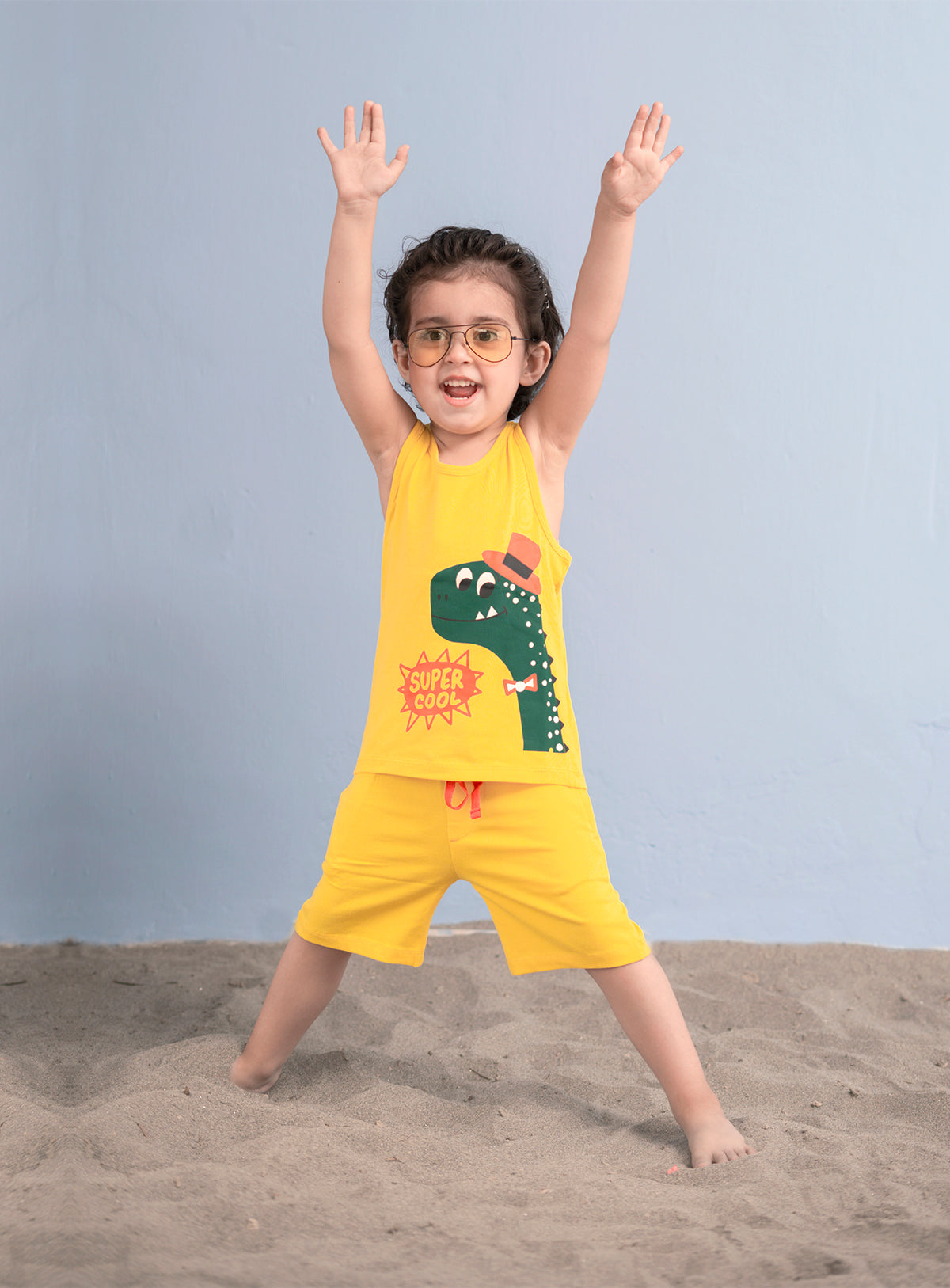 Cool dino dude Kids Tank Top with Shorts