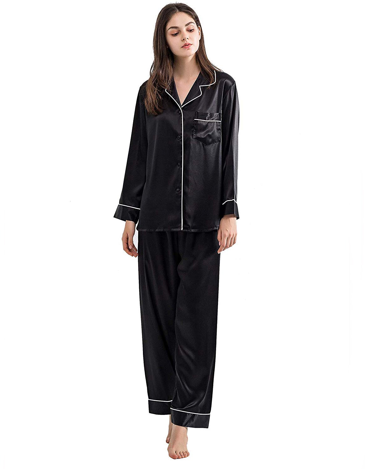 Silk Pajamas Black