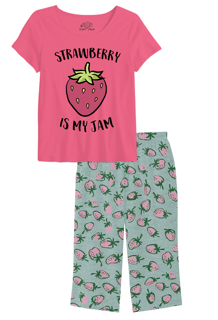 Starwberry is my jam Capri   Night Suit