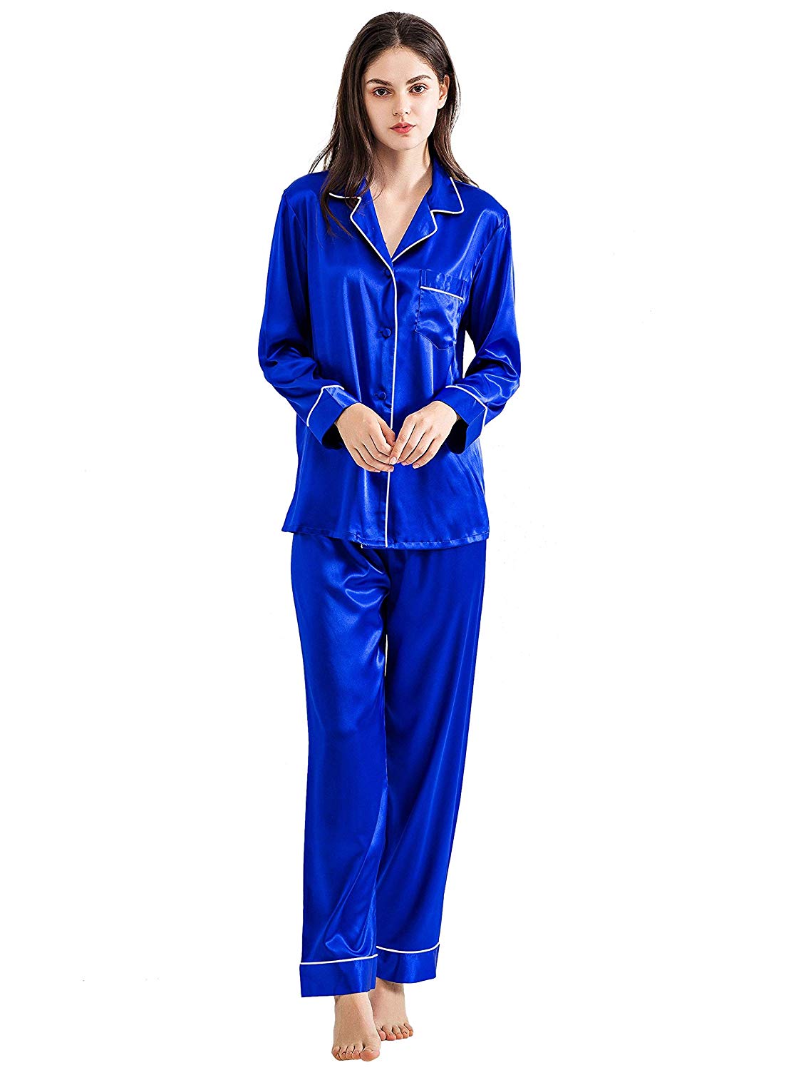 Cobalt Silk Pajamas -