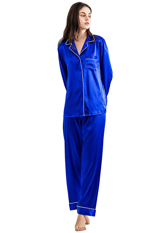 Cobalt Silk Pajamas -