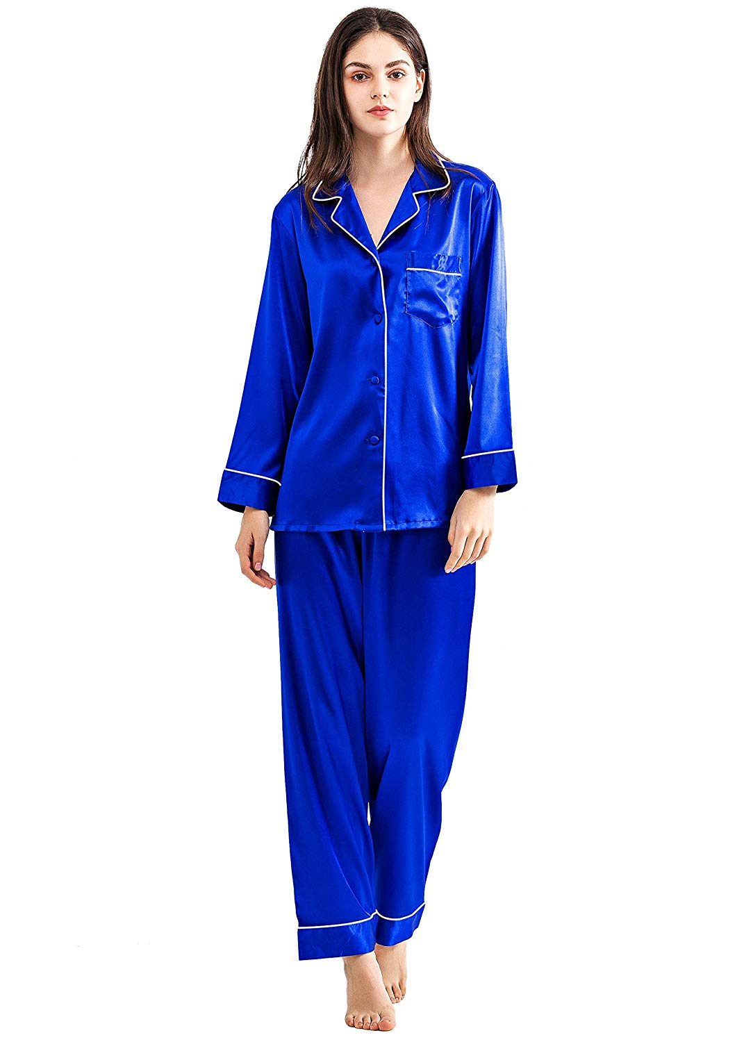 Cobalt Silk Pajamas -