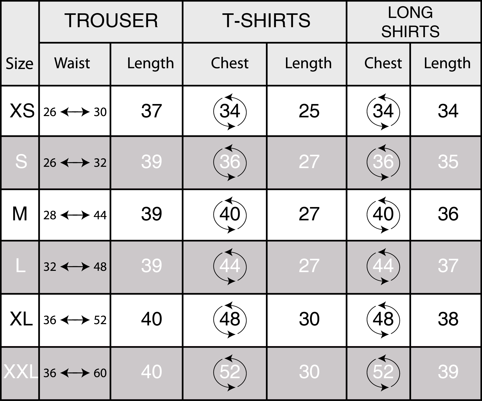 Size Chart 12AM.PK -